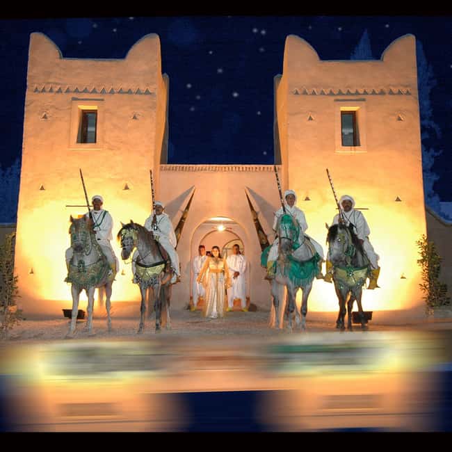 Agadir Fantazia Berber Night Show with Dinner with pick up - Arriving with dancers and entering the Caidal tent
