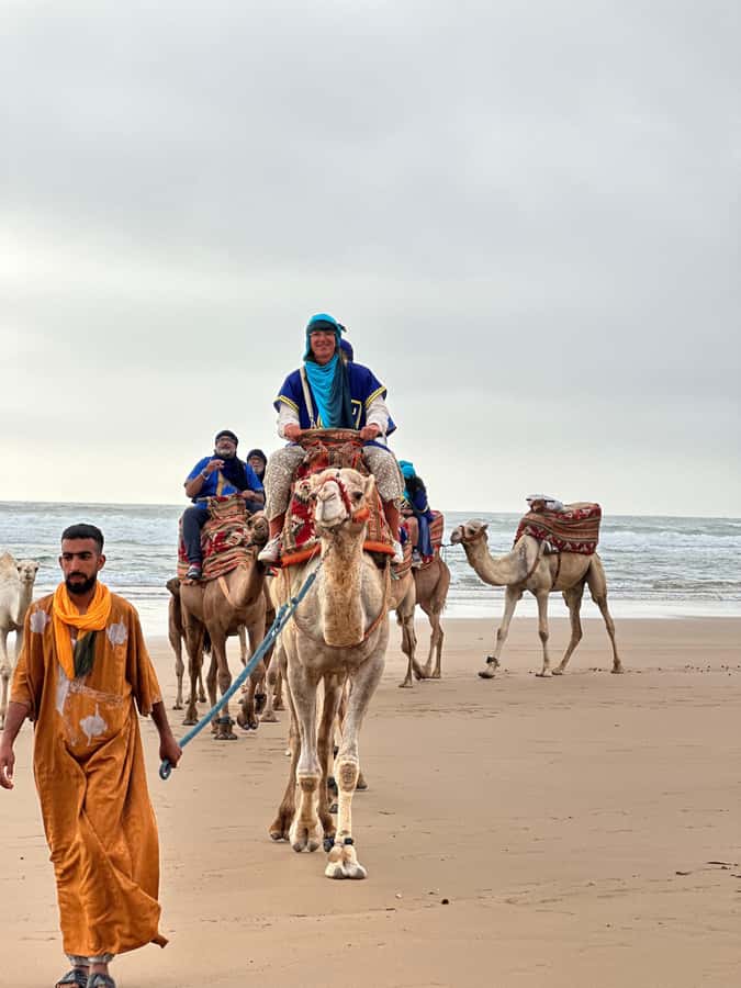 Agadir/Taghazout: Sunset Camel Ride with BBQ and Music Show - Getting dressed at the Tamri ranch