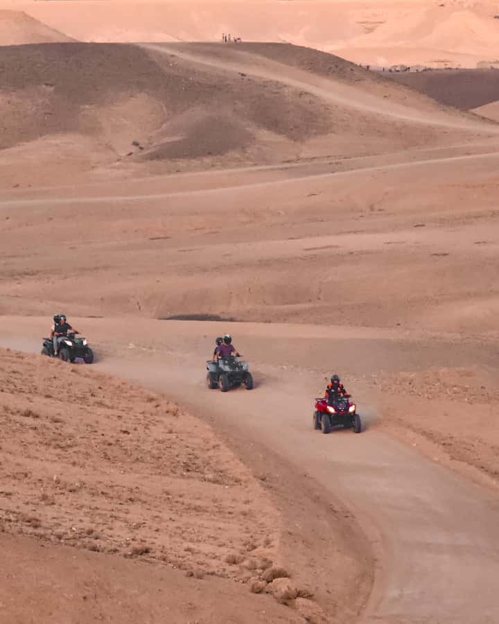 Agafay Desert: 30-Min Quad, Sunset Camel & Dinner - Music, Dancing, and the Fire Show