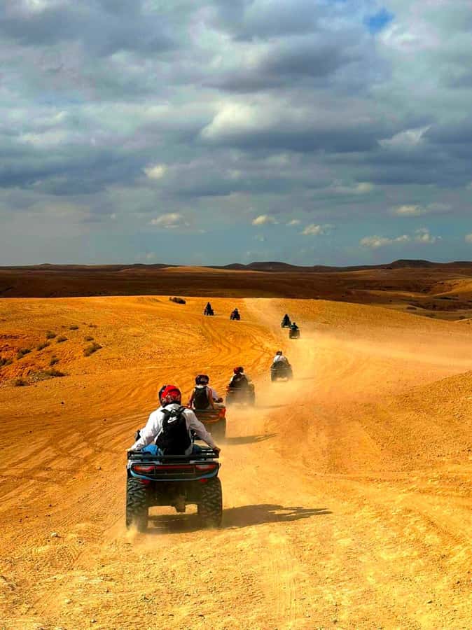 Agafay Tour: Sunset, Dinner, Camel ride, Quad and fire show - Pickup from Marrakech and the road out