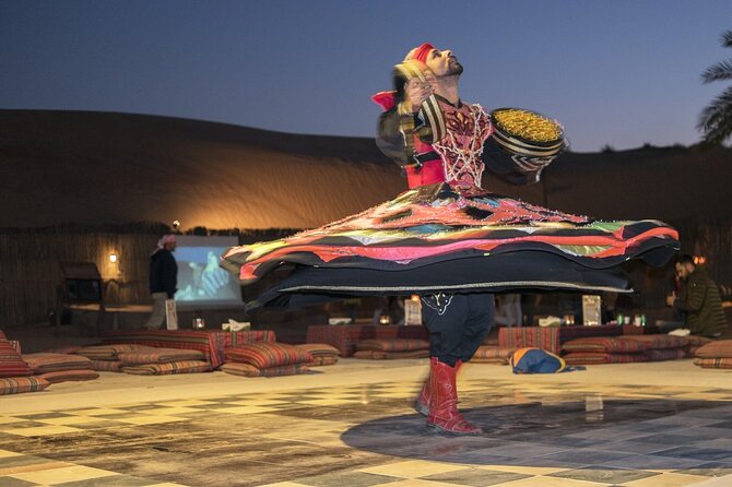All-Inclusive Dune Dinner Safari in the Dubai Desert Live Show's & Hotel Pickup - Arabic clothing and free henna