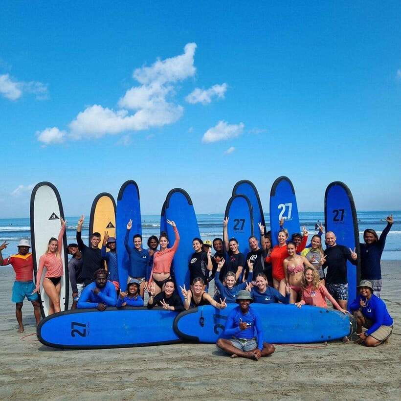 Bali: Surfing Lesson with Southern Beaches Tour & Kecak Show - Kuta surfing with personal instruction