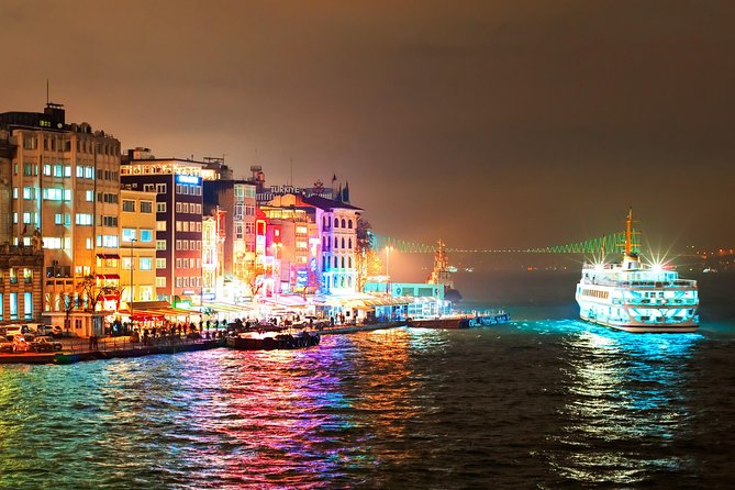 Bosphorus Night Cruise: Dinner, Drinks & Hotel Pickup - The Bosphorus route and its illuminated sights