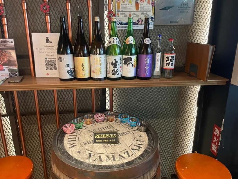 Casual Japanese sake tasting and snack experience, Kabukicho - Key points at a glance
