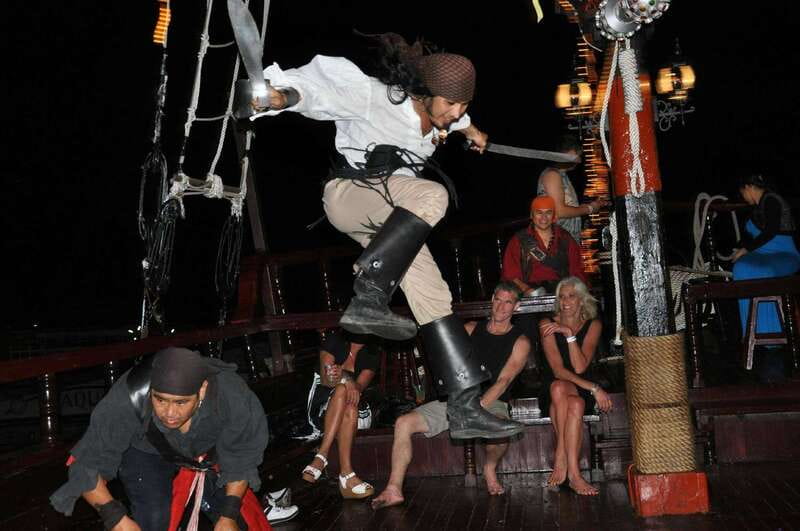 Cozumel: Pirate Ship Cruise with Open Bar, Dinner, and Show - Dinner includes lobster, steak, and a full spread