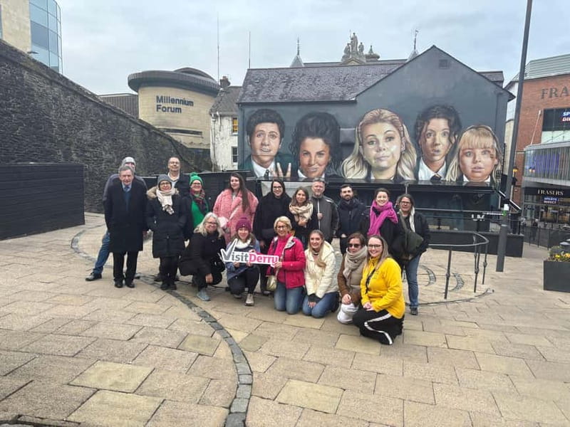 Derry: Guided Derry Girls TV Show Public Tour - The Guildhall and the end of the walk