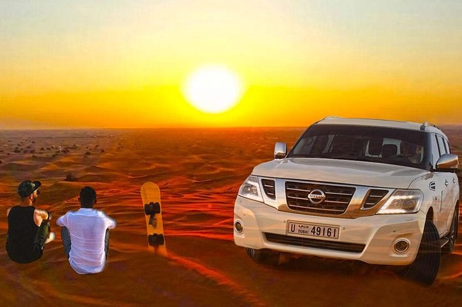 Desert Safari Tour, Quad Bike with BBQ Dinner & Show from Dubai - Sunset photos and sandboarding on the high dunes