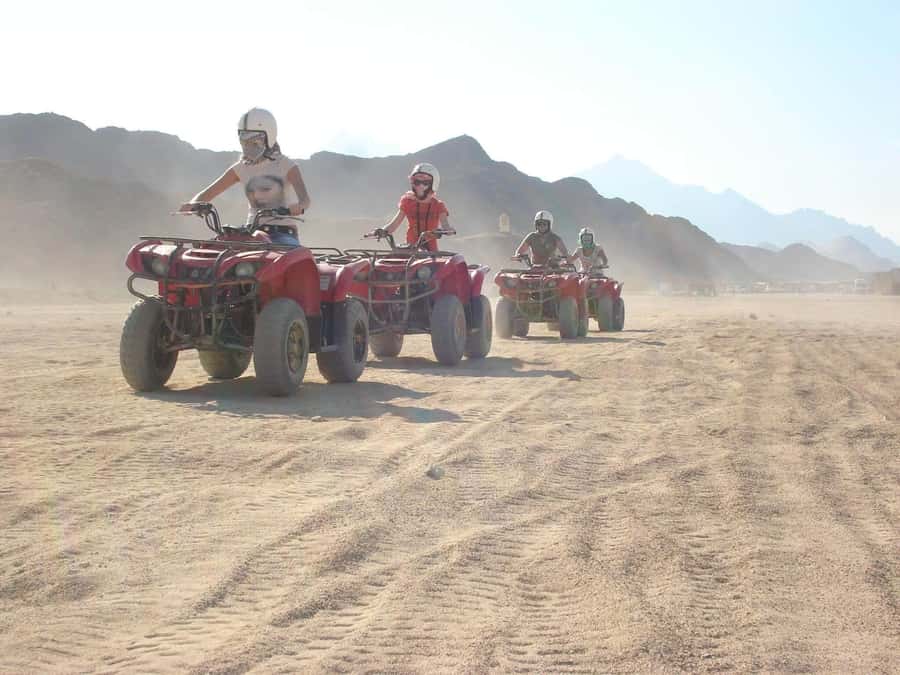 Desert Sunset Quad Bike ATV for 50Km, Oriental Show, Dinner, - From Hurghada hotel to desert track