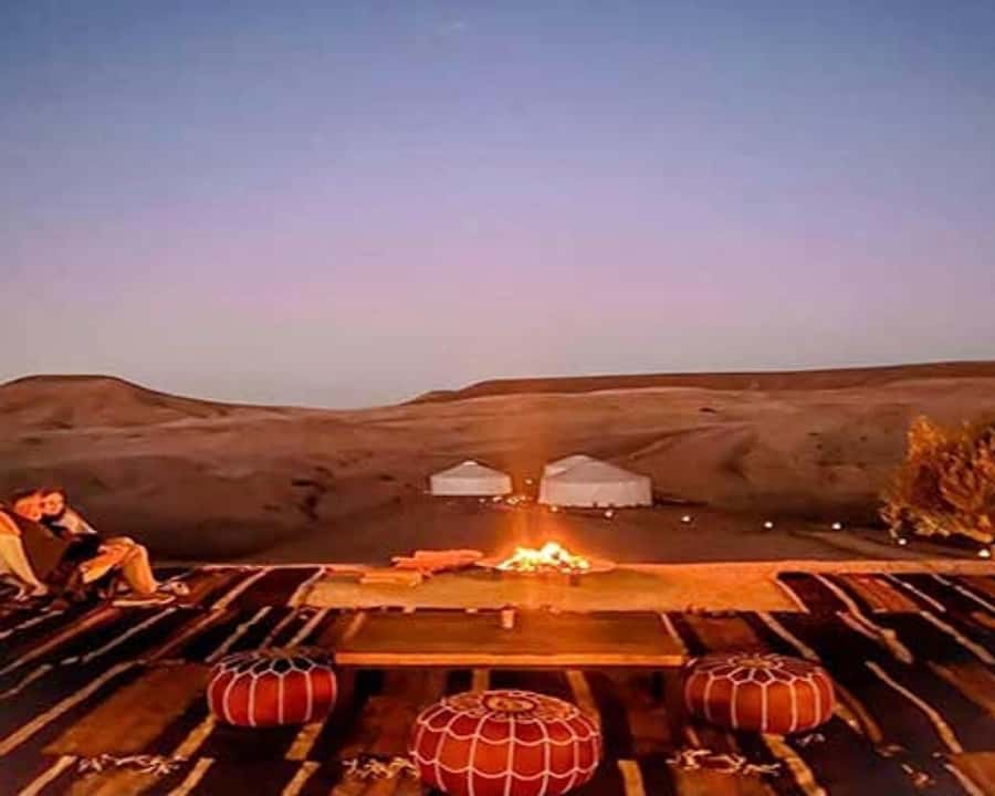 Dinner at Agafay Desert In Berber Camp with Sunset And Show - The camel ride across the Agafay dunes