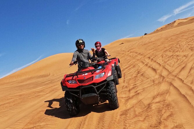 Dubai: Buggy Dune Bashing, Sand Boarding, Camel Ride & Show - BBQ dinner, belly dancing, and Tanoura