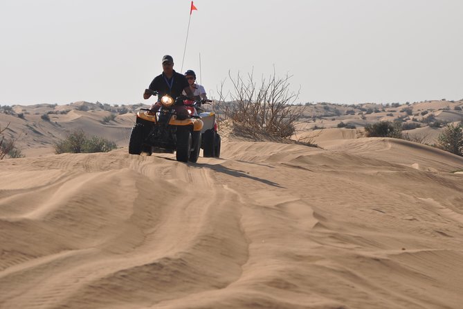 Dubai Desert Afternoon Quad Safari with Camel Ride, BBQ Dinner and Belly Dancing - Camel farm and a short ride