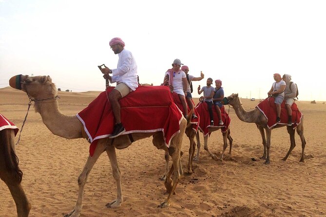 Dubai: Desert Safari, Camel Ride, Show & Optional Dinner - Sandboarding, with a little work required