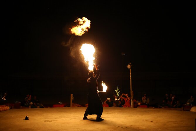 Dubai Desert Safari with Belly Dance, Fire Show and Tanura Show-The Full Package - Shawarma, falafel and a four-course barbecue
