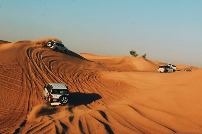 Dubai Desert Safari with Live Show, BBQ Dinner, Camel Ride & Sand Board Options - From Dubai hotel pickup to open desert