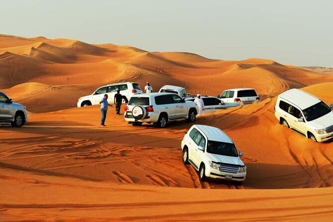Dubai Desert Safari with Live Show, BBQ Dinner, Camel Ride & Sand Board Options - Tanoura, belly dance, and fire performances