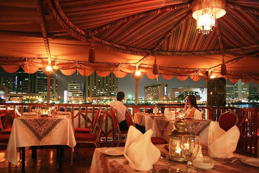 Dubai Marina Dinner Cruise – Live Show, AC & Open Bar - Sunset first, city lights later