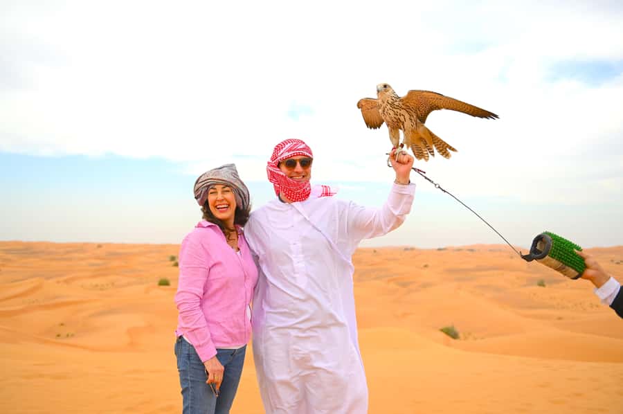 Dubai: Tour with BBQ Dinner, Camel Ride, & Traditional Show - Sunset photos and the short camel ride