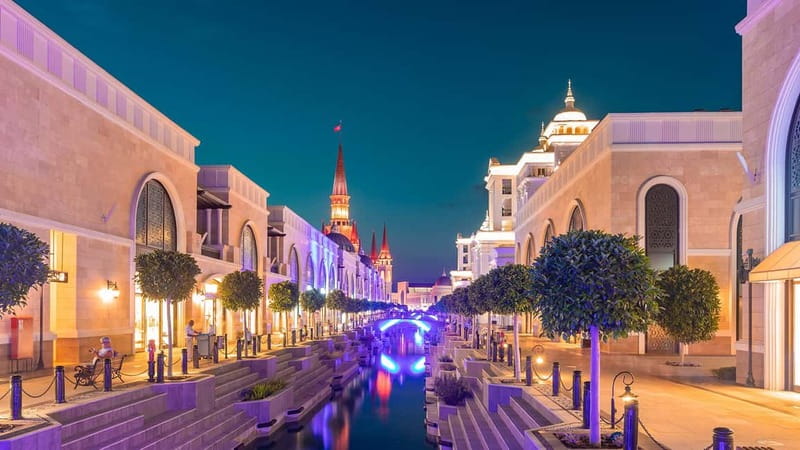 From Alanya, Side, Antalya: The Land of Legends Night Show - The Boat Parade at night