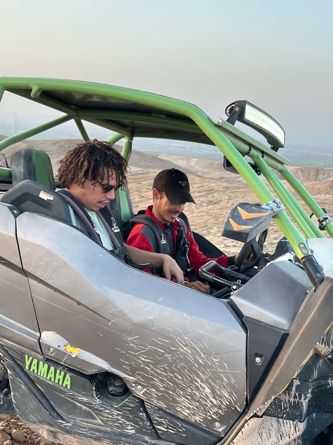 From Marrakech: Agafay Desert Buggy 1Hour & Dinner Show - Riding Agafay as the sun drops