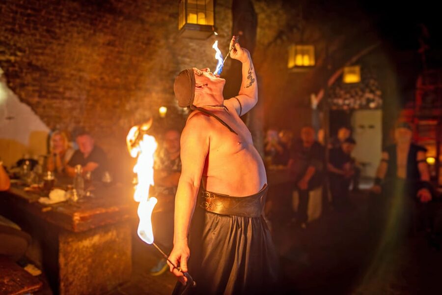 From Prague: Medieval Dinner, Show, Castle and Brewery - Brewing beer in copper kettles