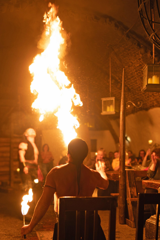 From Prague: Medieval Dinner, Show, Castle and Brewery - The evening show, from music to fire