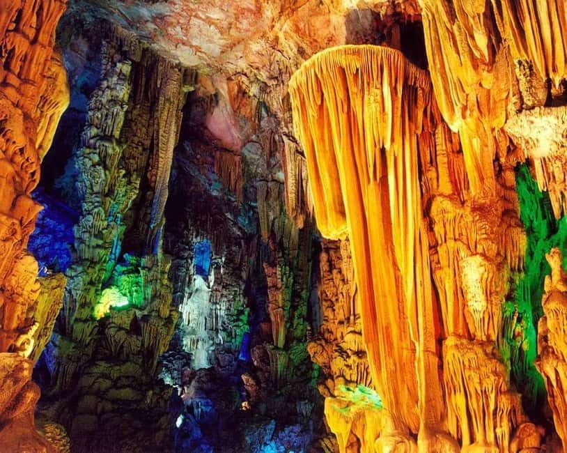 Guilin: 1-Day Cave, Xianggong Hill, Bamboo Boat & Show - Reed Flute Cave: an hour inside a natural art hall