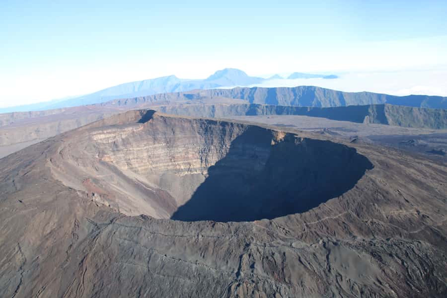 Helicopter flight over Reunion's volcanoes and cirques from St Pierre - Piton de la Fournaise and the lunar side of Réunion