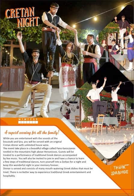 Heraklion:Cretan Evening with Traditional Dinner&Dance Show - From Heraklion resorts to a mountain village