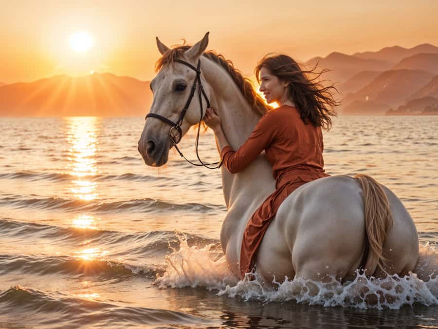 Hurghada: Sea & Desert Horse Tour, Stargazing, Dinner & Show - The Red Sea swim option