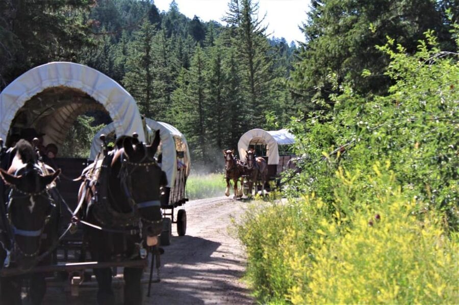 Jackson: Chuck Wagon Cookout and Live Show - Riding back as the sun goes down
