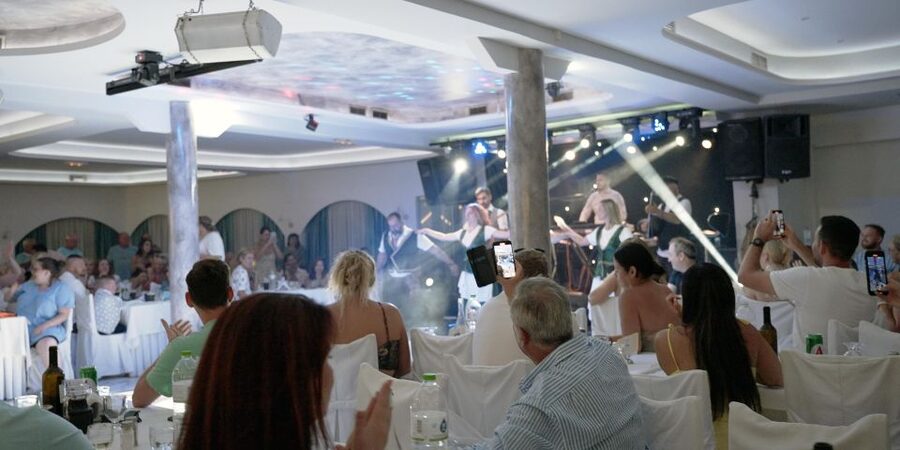 Kamari: Greek Show, Buffet Dinner, and Drinks at Dimitris - Plate smashing and joining the party