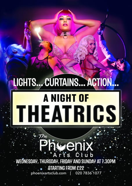 London: A Night of Theatrics! Cabaret Show - The performance mix: comedy, burlesque, and aerial acts