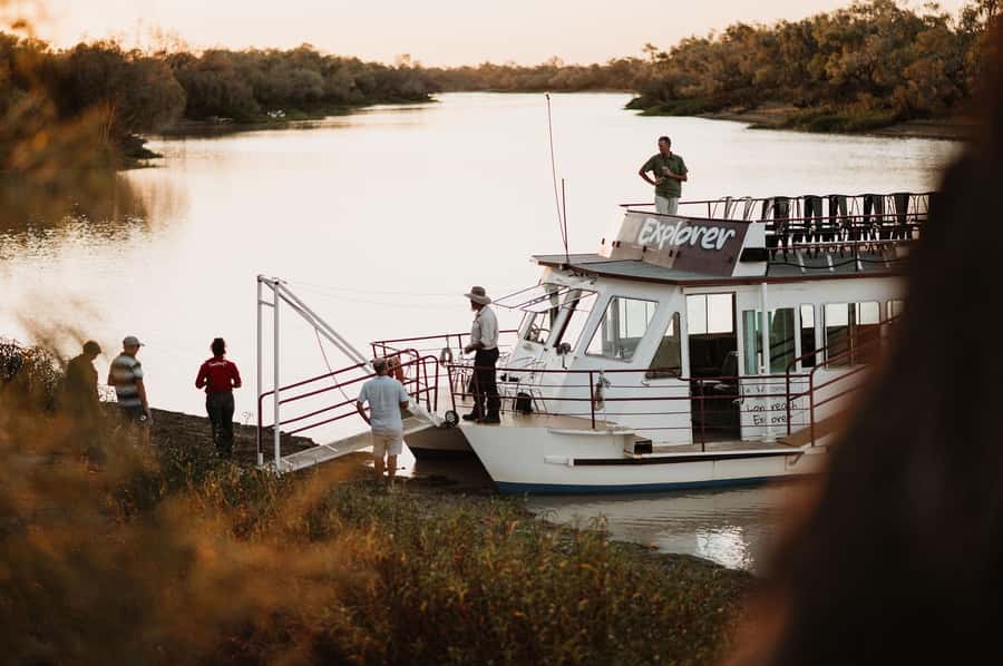 Longreach: Drover's Sunset Cruise & Outback Dinner & Show - What Captain Danny adds to the river ride