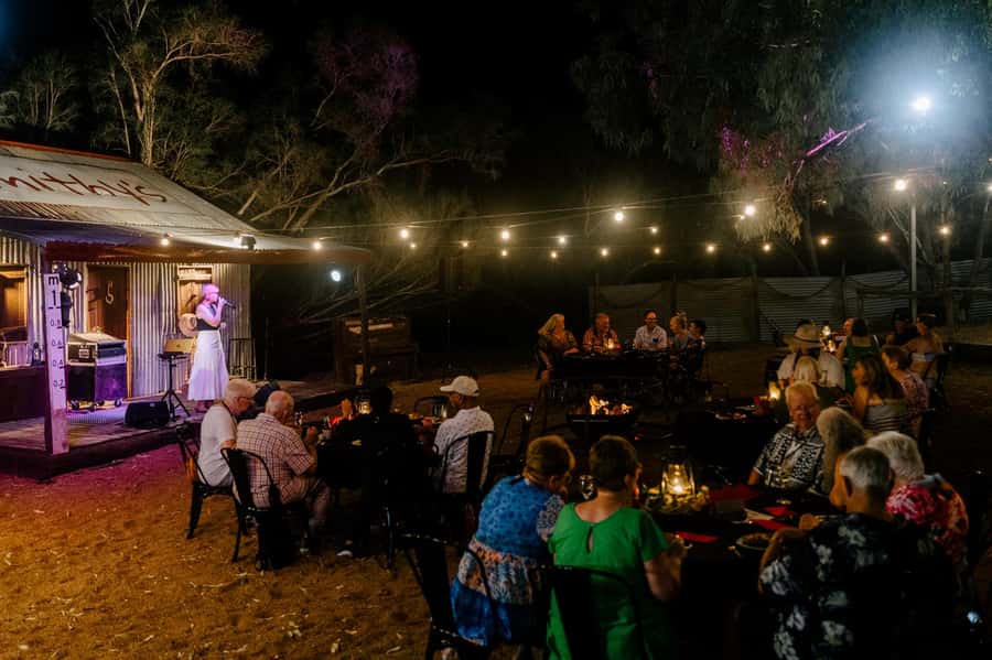 Longreach: Smithy's Outback Dinner and Show - Dining beside the Coolibah-lined Thomson River