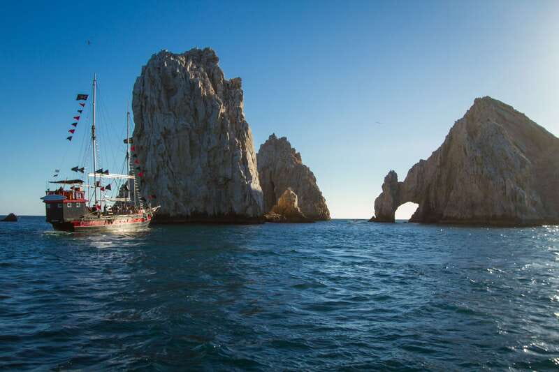 Los Cabos: Pirate Ship Sunset Cruise & Show with Dinner - One hour past Los Arcos, Lover’s Beach, and Pelican Rock