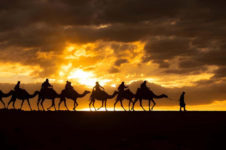 Magical Agafay : Camel Ride & Dinner show - Sunset across Agafay’s bare hills