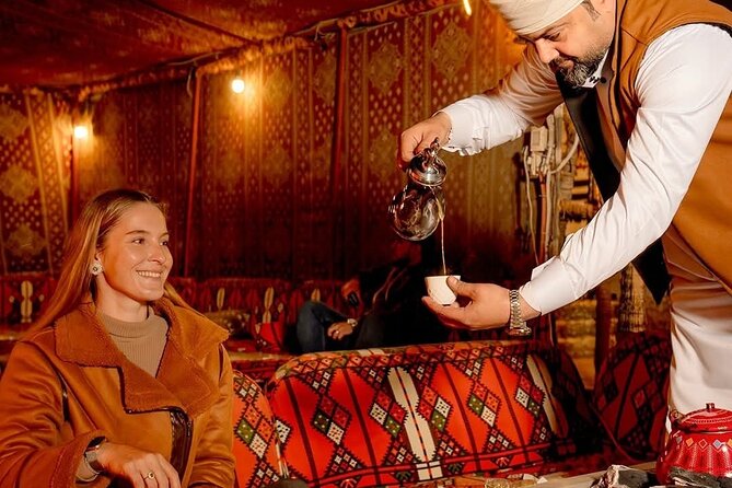 "Magical Arabian Night: Bedouin Feast & Live Show in Giza Desert" - Arriving near the pyramids at sunset