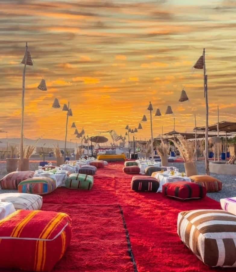 Marrakech: Agafay Desert Camel, Quad Bike & Dinner Show - Moroccan dinner and the live fire show