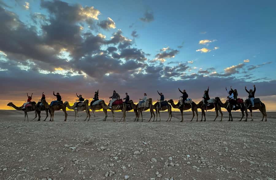 Marrakech: Agafay Desert Camel Ride with Dinner & Show - Dinner beneath the open sky