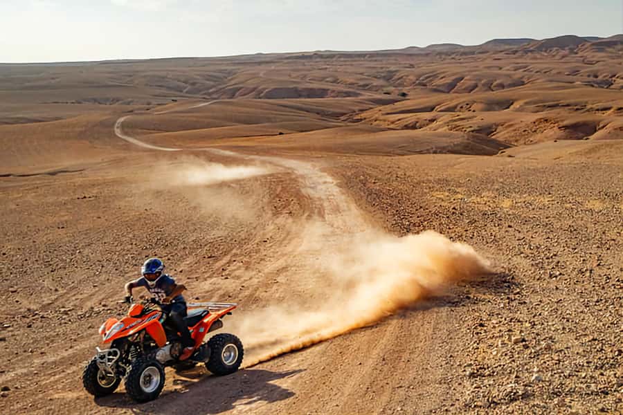 Marrakech: Agafay Desert Dinner Show with Quad Bike & Camel - Quad biking across Agafay for 45 minutes