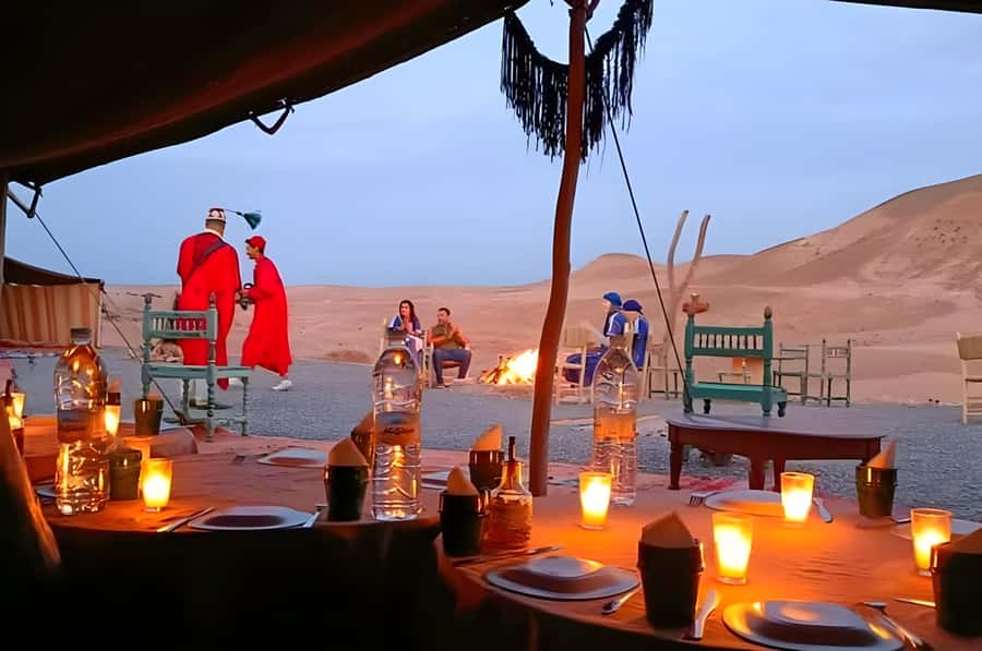 Marrakech: Agafay Desert Quad Biking, Camel Ride Fire Show - Sunset views and the 20-minute camel ride