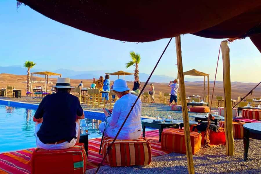 Marrakech: Agafay Desert Quad Biking & Dinner Show - Sunset over the Atlas Mountains