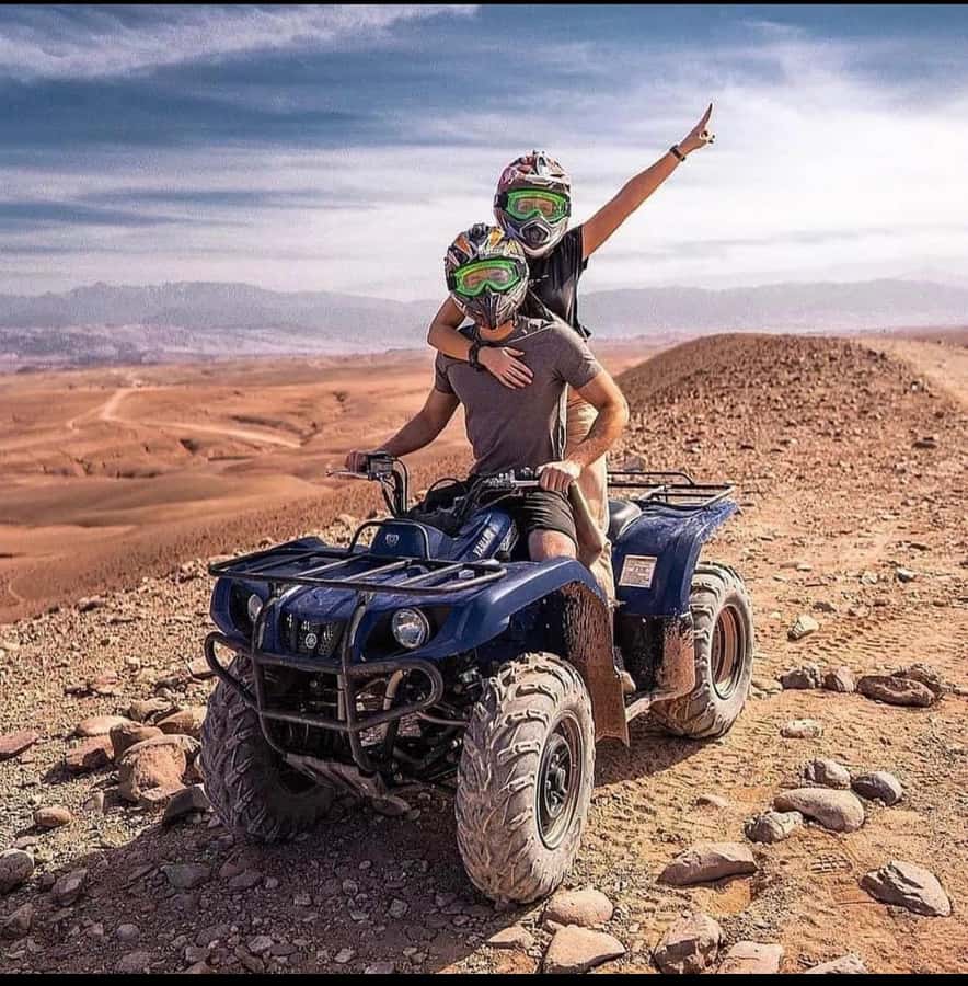 Marrakech: Agafay Desert Quad, Camel Ride & Dinner Show - Quad biking across Agafay’s rocky tracks