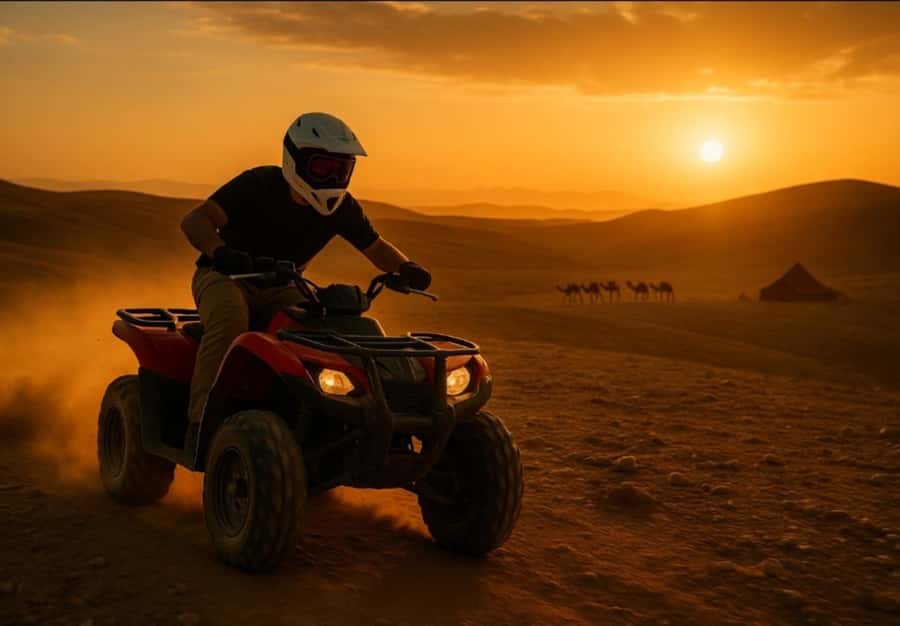 Marrakech: Agafay Desert Quad & Camel Rides with Dinner Show - Music, dance, and the fire show