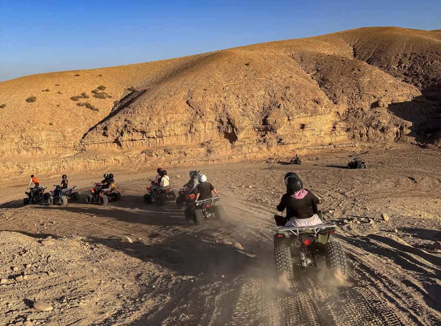 Marrakech: Agafay Desert Quad Tour with Dinner & Show - Tea, water, and the shift from action to dinner