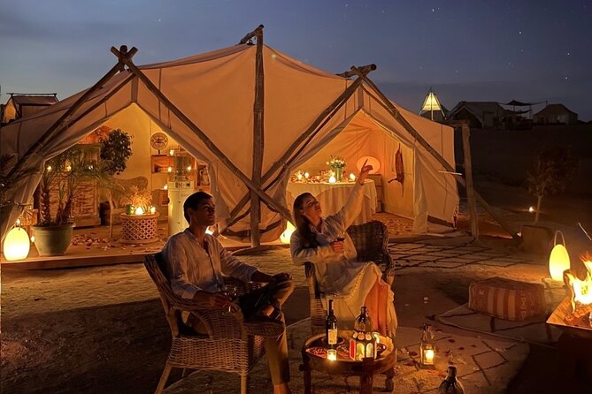 Marrakech: Agafay Desert Sunset, Camel Ride, and Dinner Show - The argan oil cooperative and Moroccan tea
