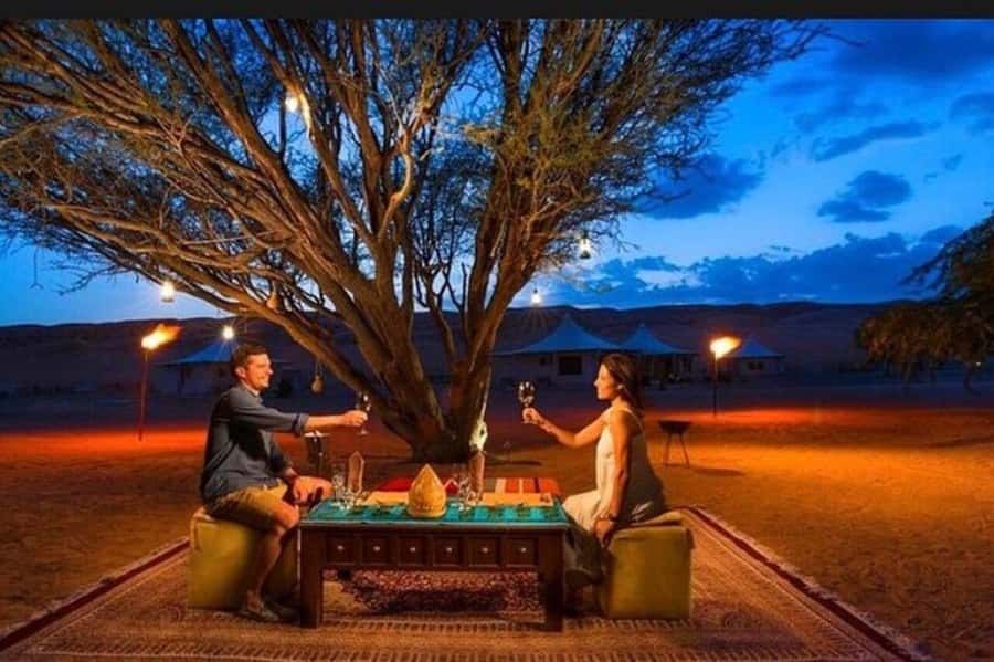 Marrakech : Agafay Desert Sunset Camel Ride & Luxury Dinner - Music, dancing, and the fire show