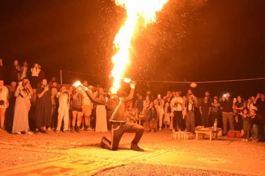 Marrakech: Agafay Dinner Show with Quad/Camel Ride and Pool - Camel ride at golden hour