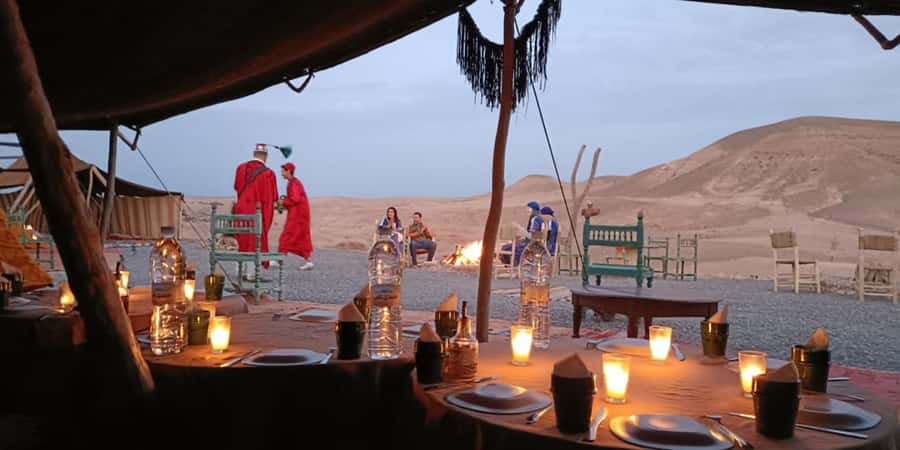 Marrakech: Dinner in Agafay Desert, Fire show & Camel Ride - Leaving Marrakech for the Agafay Desert
