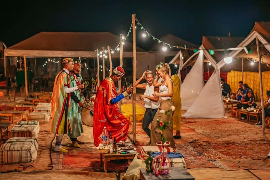 Marrakech: Ourika Valley & Agafay Desert Dinner Show - Dinner inside the decorated nomad tent